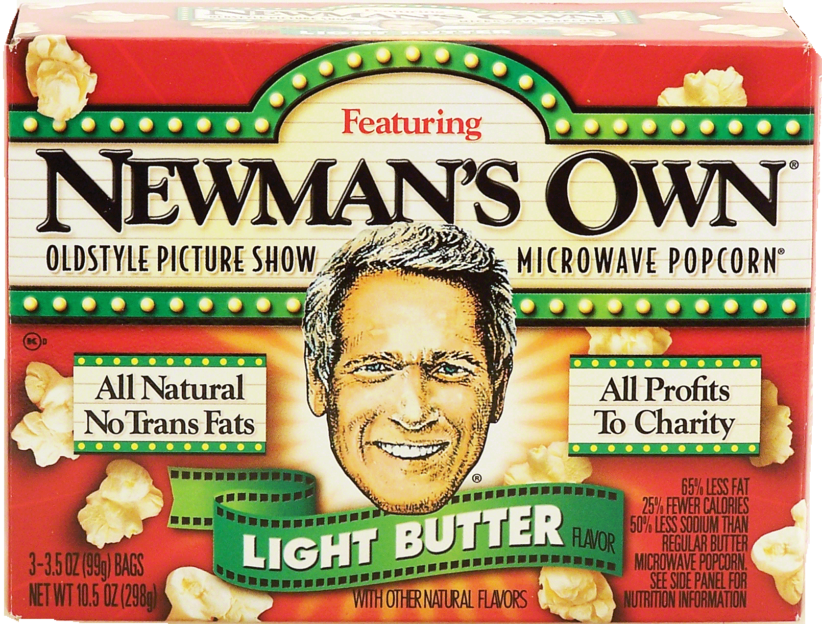 Newman's Own Microwave Popcorn light butter 3- 3.5 oz bags Full-Size Picture